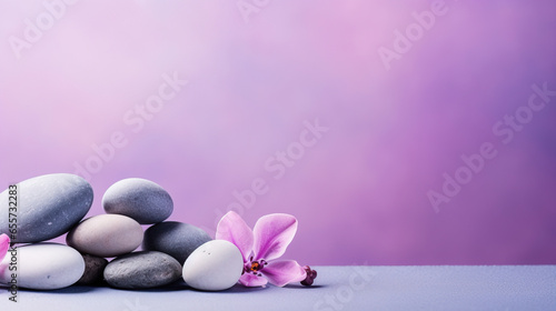 Tranquil spa pebble aquatic imagery in a minimalistic approach, artistic arrangement and ambiance, background with copy space