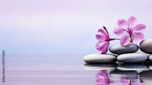 Tranquil spa pebble aquatic imagery in a minimalistic approach, artistic arrangement and ambiance, background with copy space