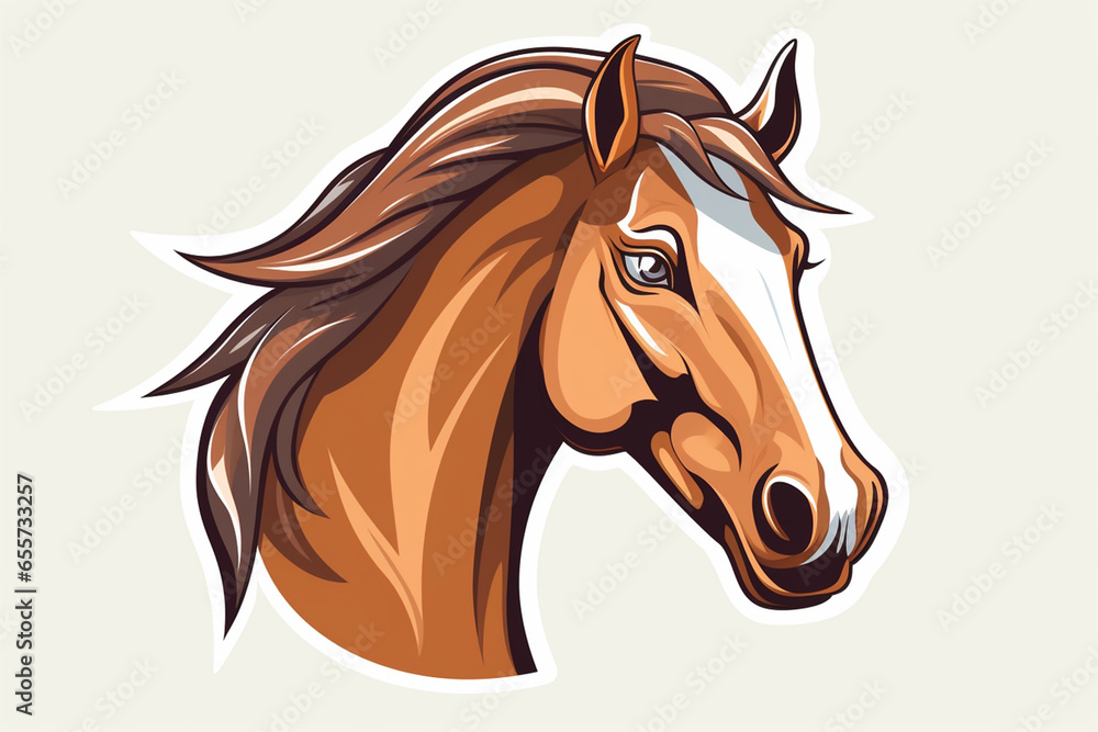 vector sticker design, a horse