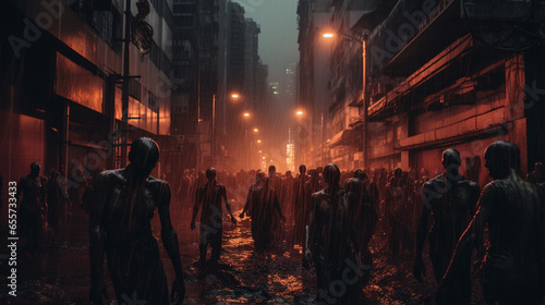 Terrifying Scene: The Zombie Apocalypse Unfolds, generative ai