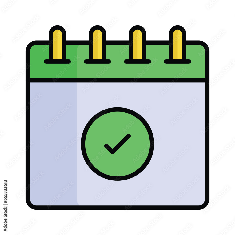 Approved calendar vector design, tick mark on schedule Approved calendar vector design, tick mark on schedule
