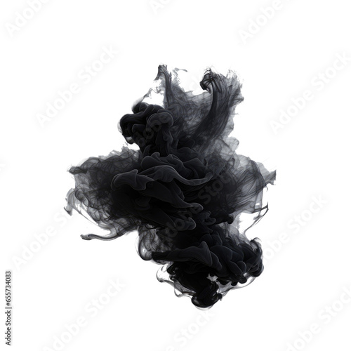 Black smoke on transparent background