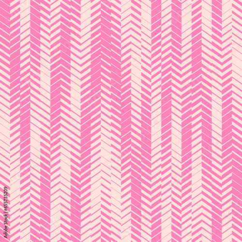 Abstract vector geometric seamless pattern with fading lines, tracks, halftone stripes. Sport style illustration, urban art. Graphic texture in trendy hot pink color. Modern sporty pattern design
