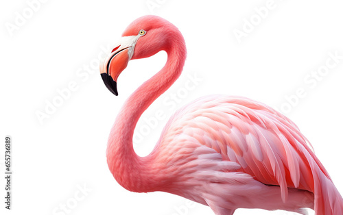 Amazing Flamingo Isolated on White Transparent Background.