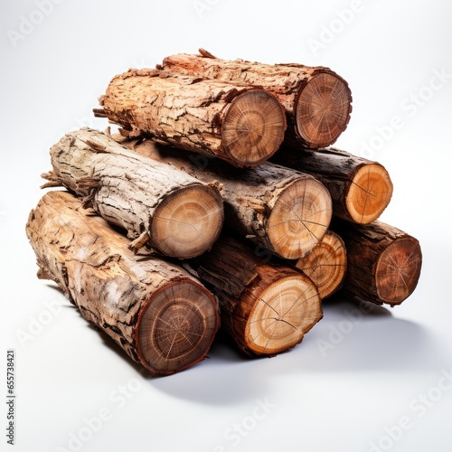 Full View Treated Lumberon A Completely , Isolated On White Background, For Design And Printing
