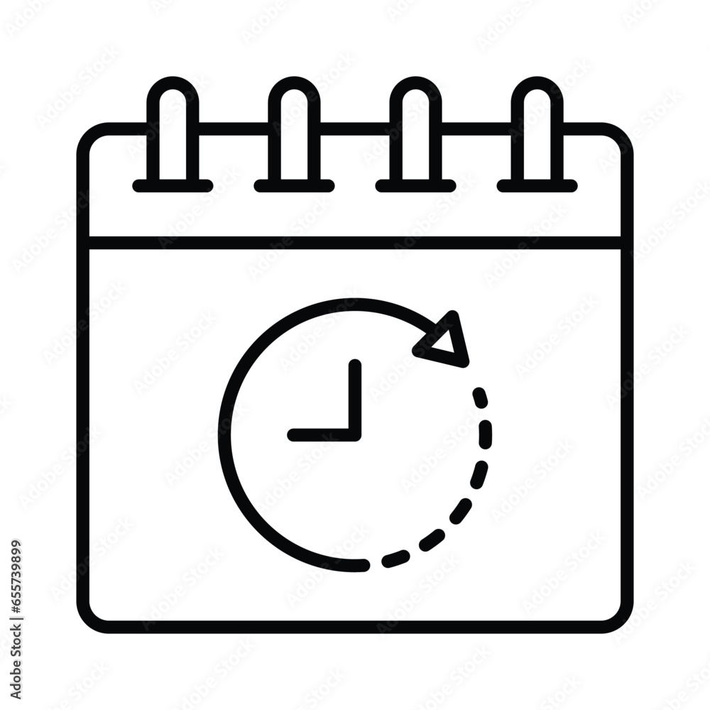 Clock with calendar, concept vector of deadline in modern style Clock with calendar, concept vector of deadline in modern style