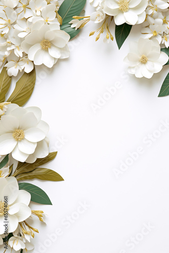 wedding floral card white flowers on a branch