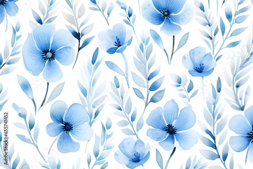 blue liles pattern, watercolor photo