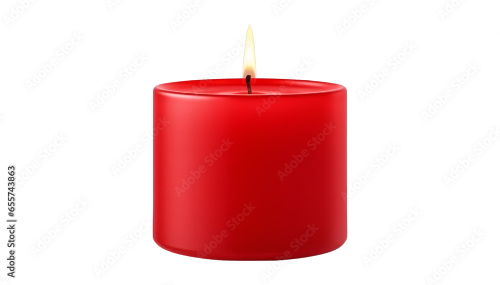red burning candle isolated on transparent background cutout red burning candle isolated on transparent background cutout