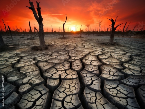 Catastrophic drought due to Climate change. Drought concept. photo