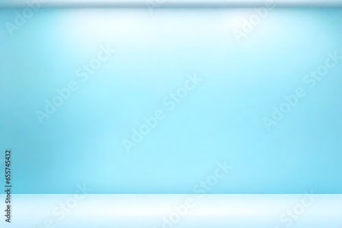 Blank light blue gradient background with product display. White backdrop or empty studio with room floor. Abstract background texture of light blue. Copy space