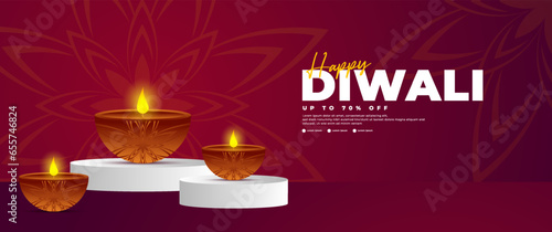 Diwali celebration banner design, suitable for retail promotional needs