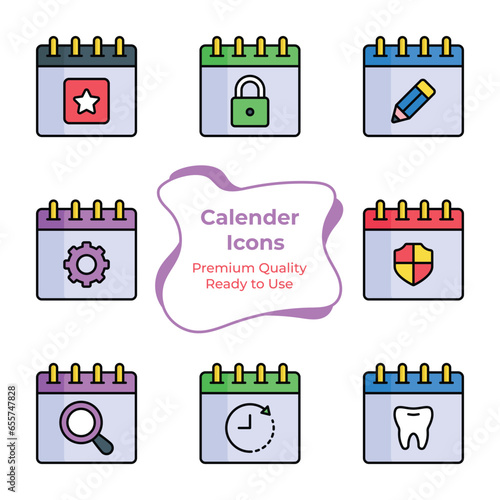 Get your hold on this beautifully designed calendar vectors set, ready for premium download