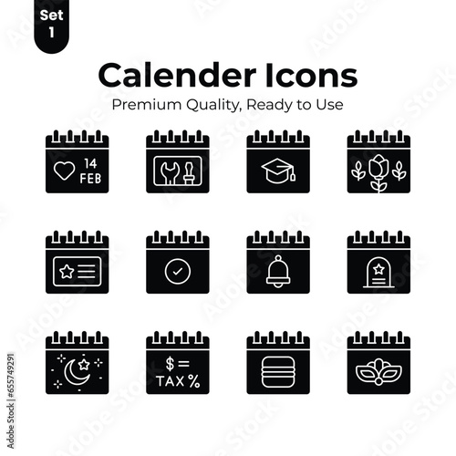 Get your hold on this beautifully designed calendar vectors set, ready for premium download