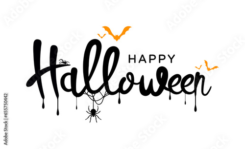 Happy Halloween vector lettering. Greeting card, party invitation.