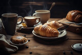 Fresh pastries with coffee