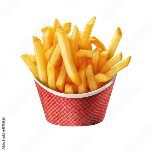 french fries isolated on white