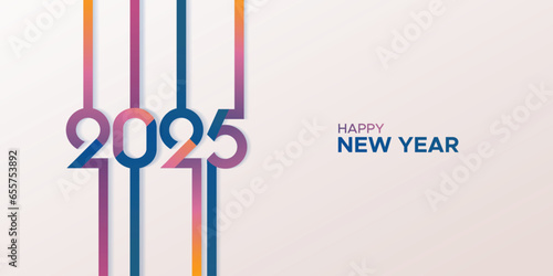 Fotografie Happy new year 2025 with colour number design