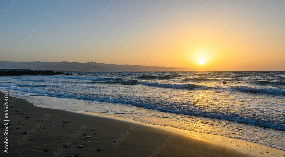 beautiful autumn sunset in Cyprus overlooking the sea and mountains 3