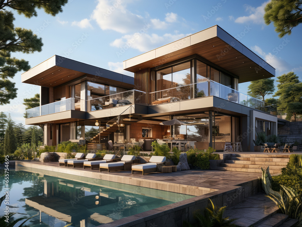Project of a country house for a large family. Project of a country house for a large family.