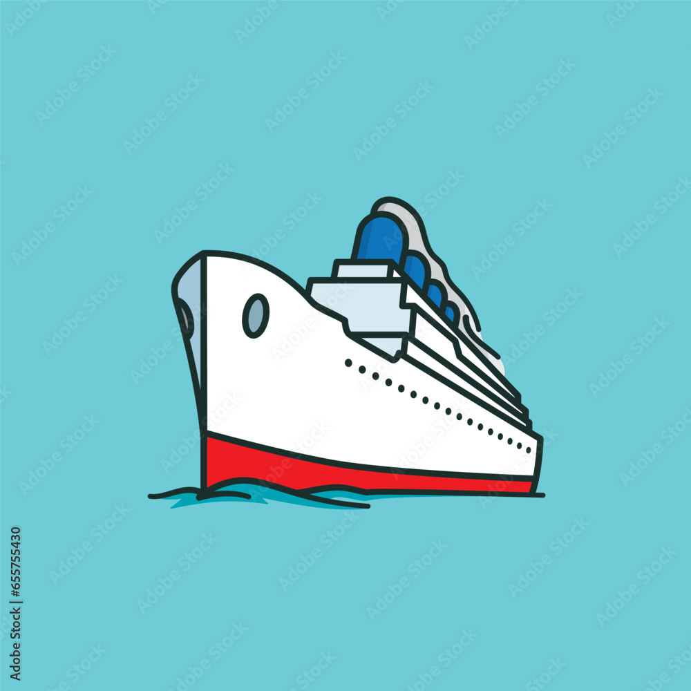 Vintage cruise ship vector illustratíon for Take A Cruise Day on February 3