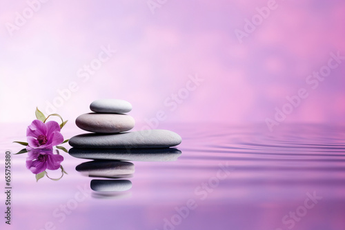 Tranquil spa pebble aquatic imagery in a minimalistic approach, artistic arrangement and ambiance, background with copy space