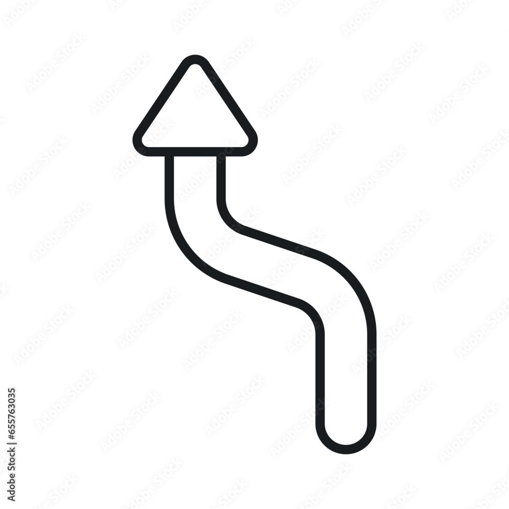 Curved arrow vector design isolated on white background Curved arrow vector design isolated on white background
