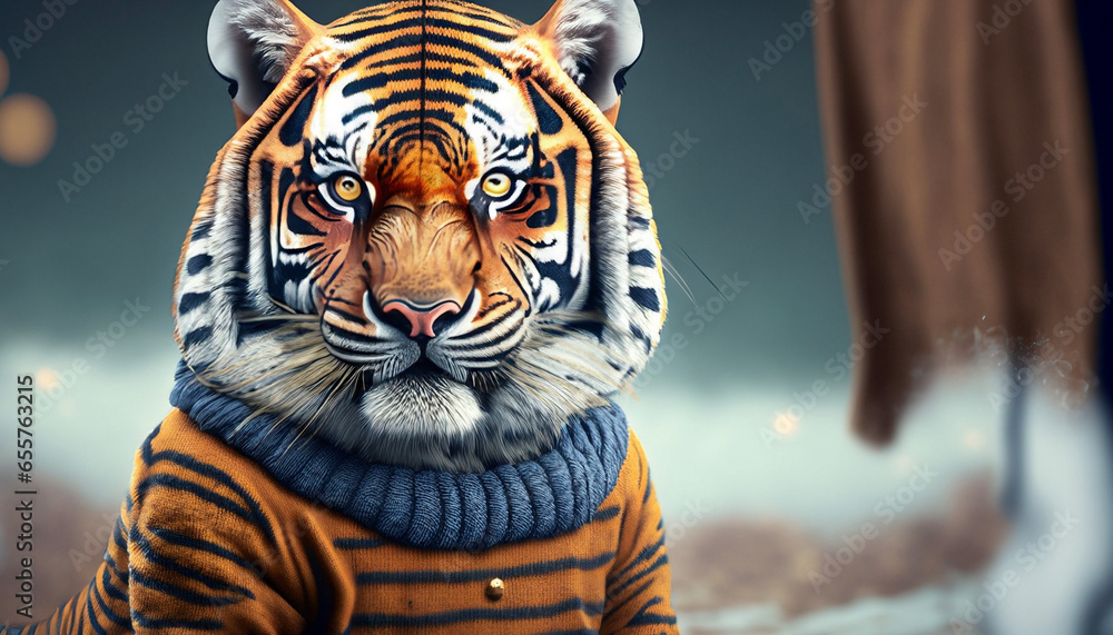 Image of a well-dressed tiger