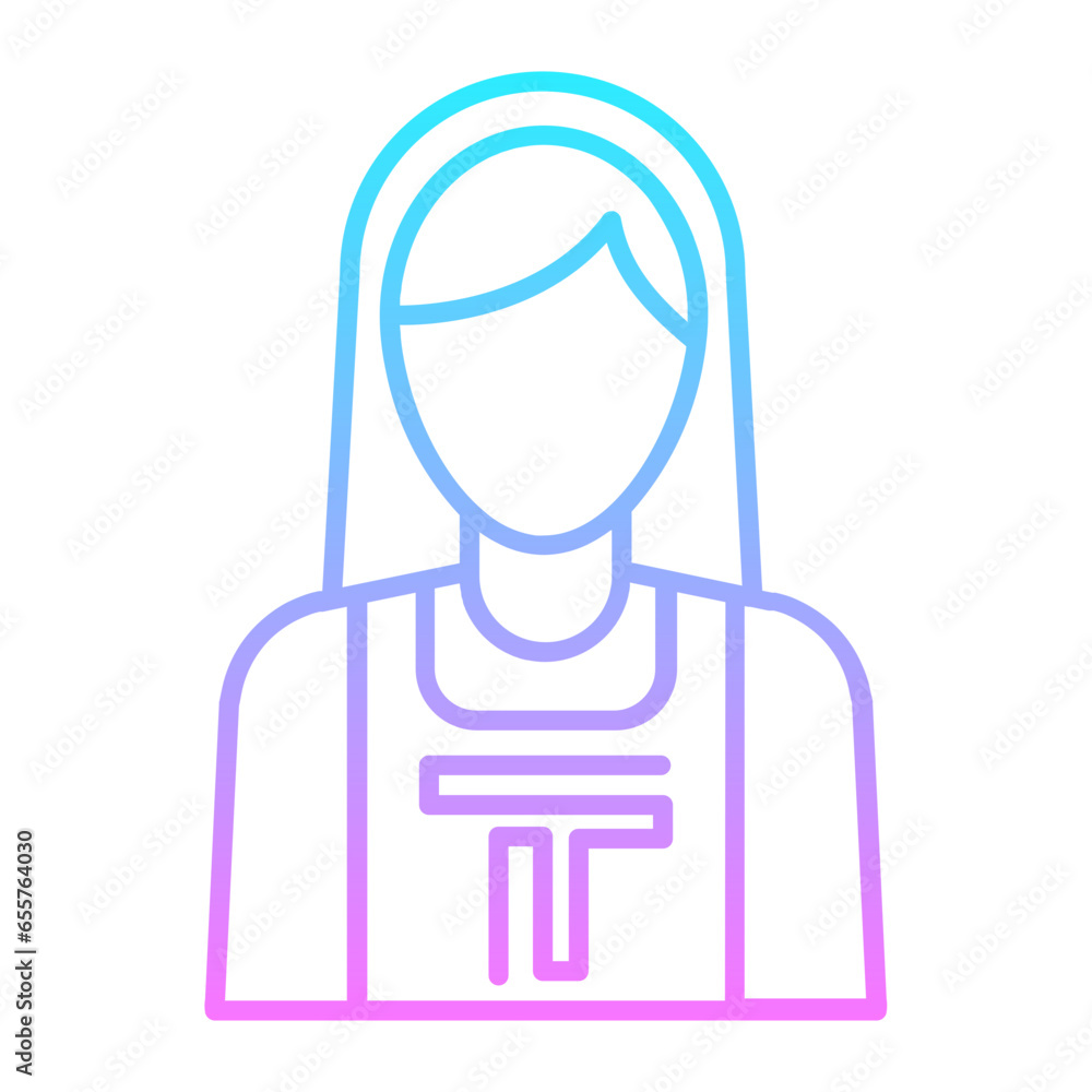 Tattoo Artist Female Colored Gradient Icon Tattoo Artist Female Colored Gradient Icon