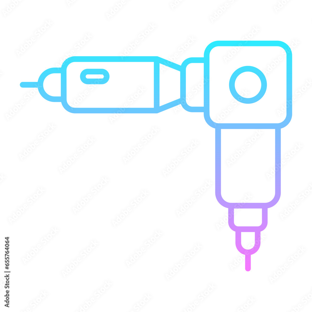 Ratary Tattoo Machine Colored Gradient Icon Ratary Tattoo Machine Colored Gradient Icon
