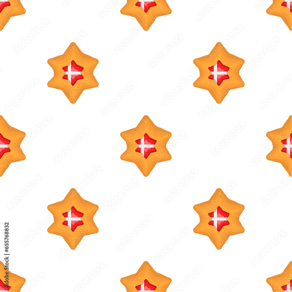 Pattern cookie with flag country Denmark in tasty biscuit Pattern cookie with flag country Denmark in tasty biscuit