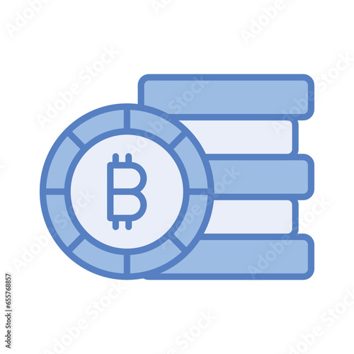 Cryptocurrency coins stack vector design, bitcoin icon in modern style