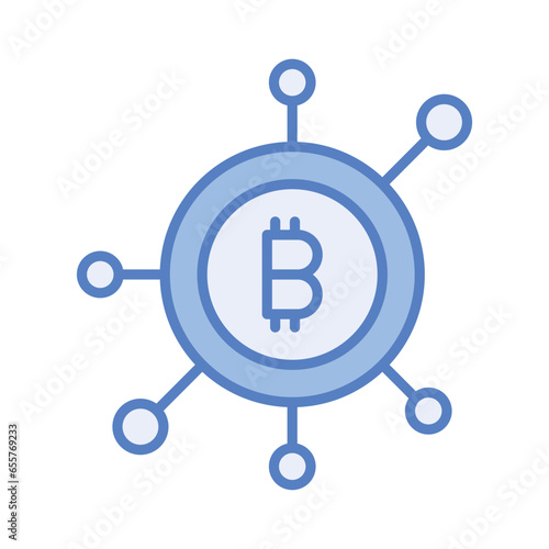 Cryptocurrency coin vector design, bitcoin icon in modern style