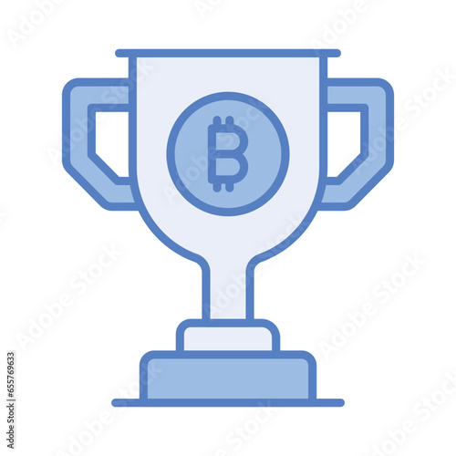 Bitcoin reward vector in customizable style isolated on white background