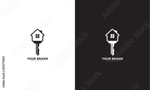 House key logo, vector graphic design