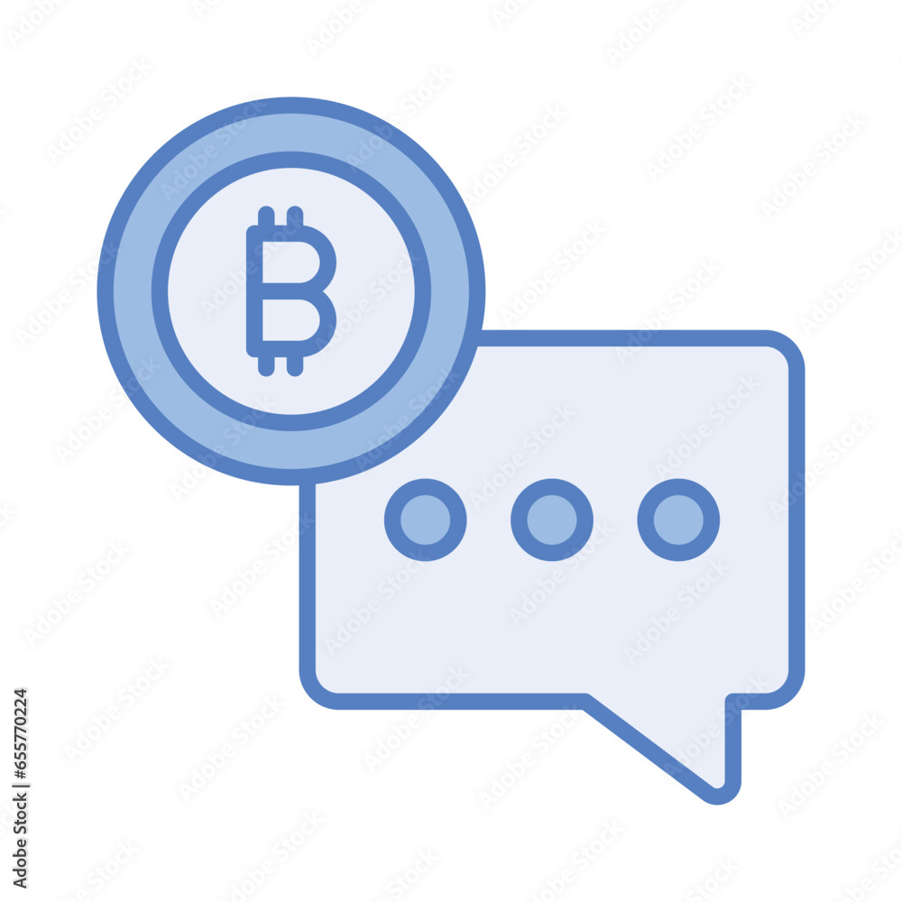Ready to use vector design of bitcoin chat in trendy style Ready to use vector design of bitcoin chat in trendy style