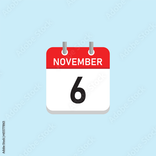 November 6 Concept Design. Vector Illustration.
