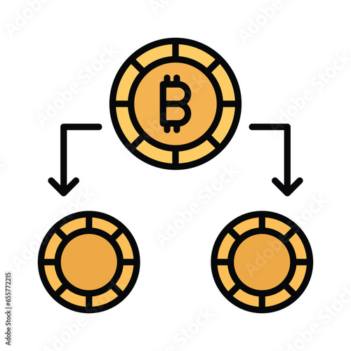 Check this amazing vector of double spending, cryptocurrency collection icon