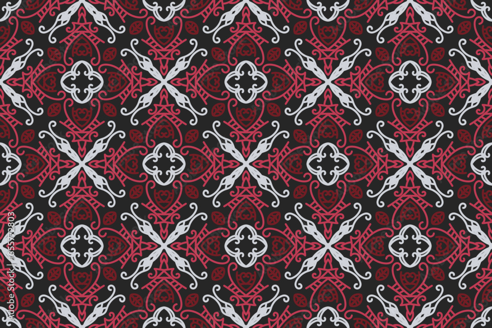 oriental patterns. White, red and black background with Arabic ornaments. Pattern, background and wallpaper for your design. Textile ornament. Vector illustration. oriental patterns. White, red and black background with Arabic ornaments. Pattern, background and wallpaper for your design. Textile ornament. Vector illustration.