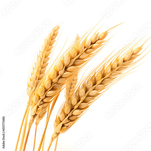 wheat ears isolated on white