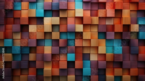 Abstract colorful wood square texture for backdrop.