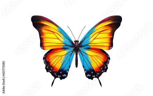 Attractive Colorful Butterfly Isolated on White Transparent Background.