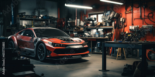 car tuning in the workshop