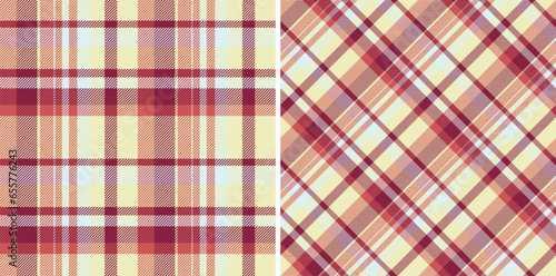 Check textile texture of seamless pattern vector with a fabric tartan background plaid.
