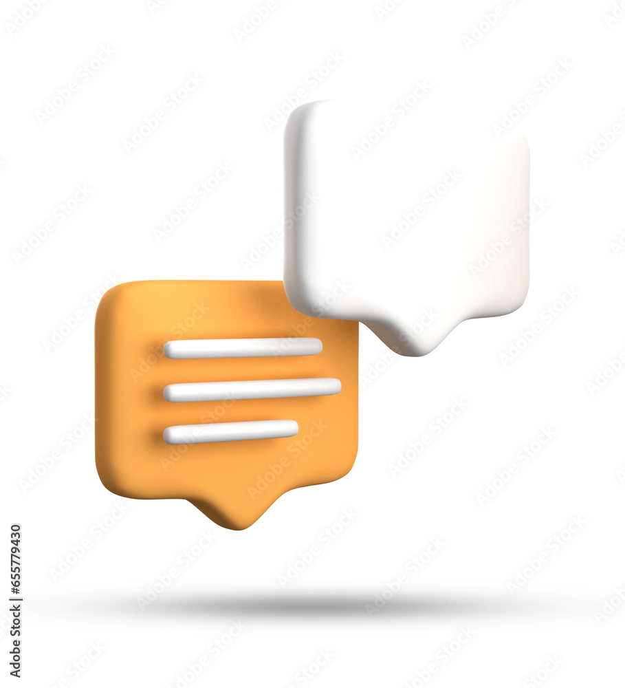 3d rendering of speech bubble with notification icons, 3D pastel yellow blue chat icon set. Set of 3d speak bubble. 3d rendering of speech bubble with notification icons, 3D pastel yellow blue chat icon set. Set of 3d speak bubble.