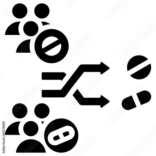 Cross Over Study Glyph Icon
