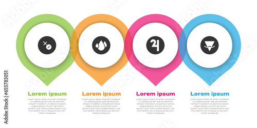 Set Venus symbol, Water drop, Symbol Jupiter and Earth element. Business infographic template. Vector