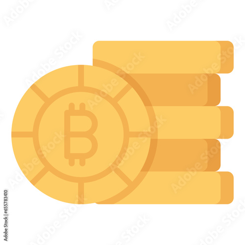 Cryptocurrency coins stack vector design, bitcoin icon in modern style