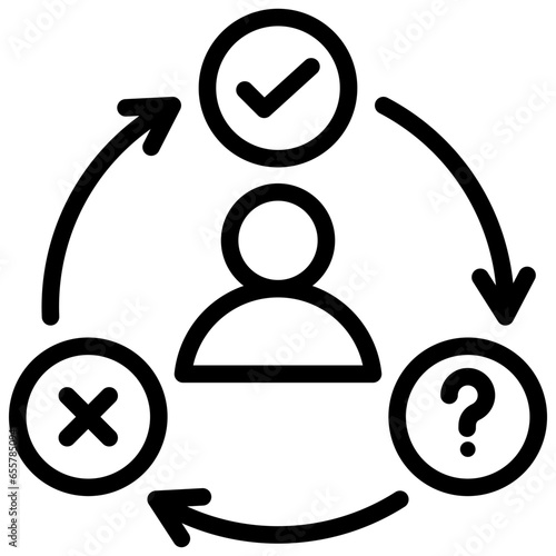 Decision Making Process Outline Icon