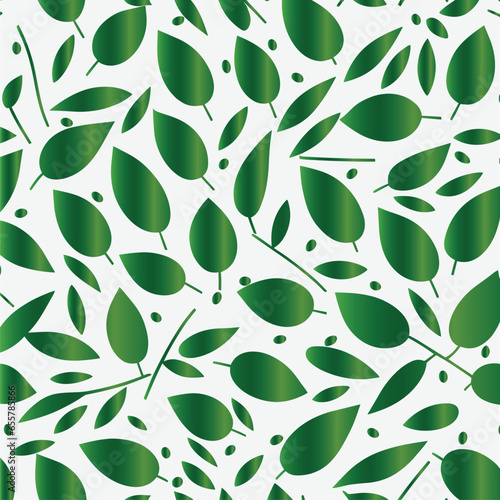 seamless pattern with green leaves